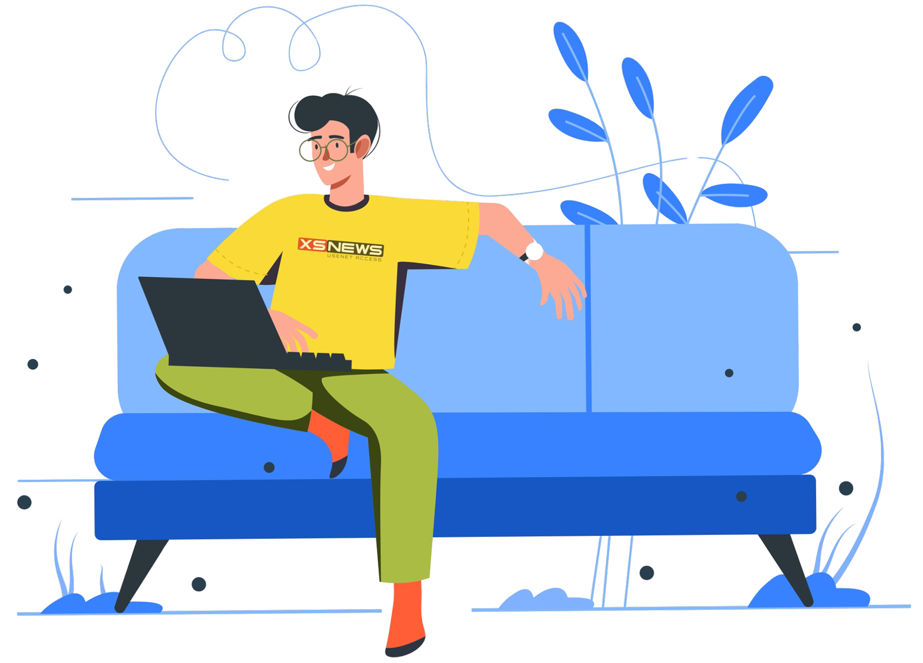 Una impresión ilustrada de cómo funciona Usenet
